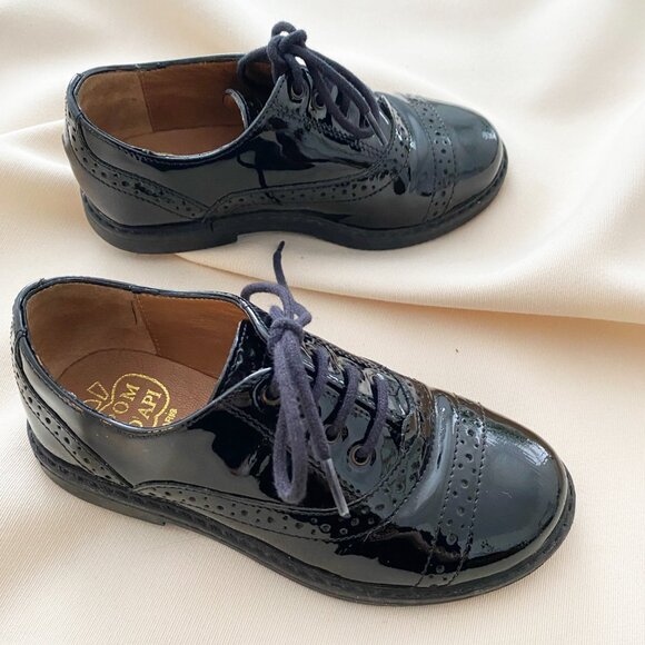 Pom D'Api Black Patent Leather Oxfords, size 26 (about a kids size 9.5) - Picture 7 of 8